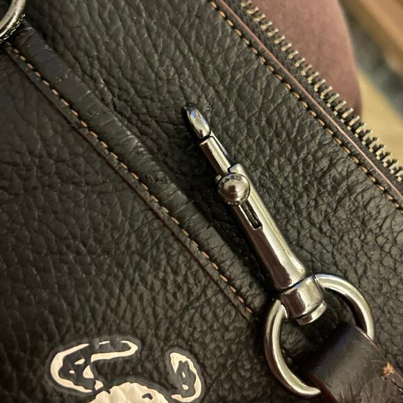 COACH x PEANUTS Black Heritage Convertible Crossbody with Snoopy Motif - Picture 12 of 12